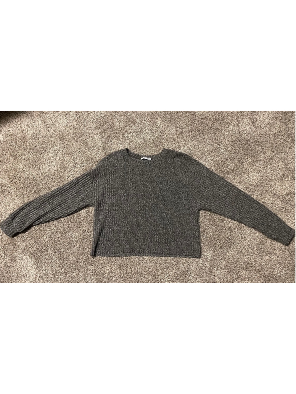 Zara Women's Ribbed Sweater, Size Small, Dark Gray, EUC